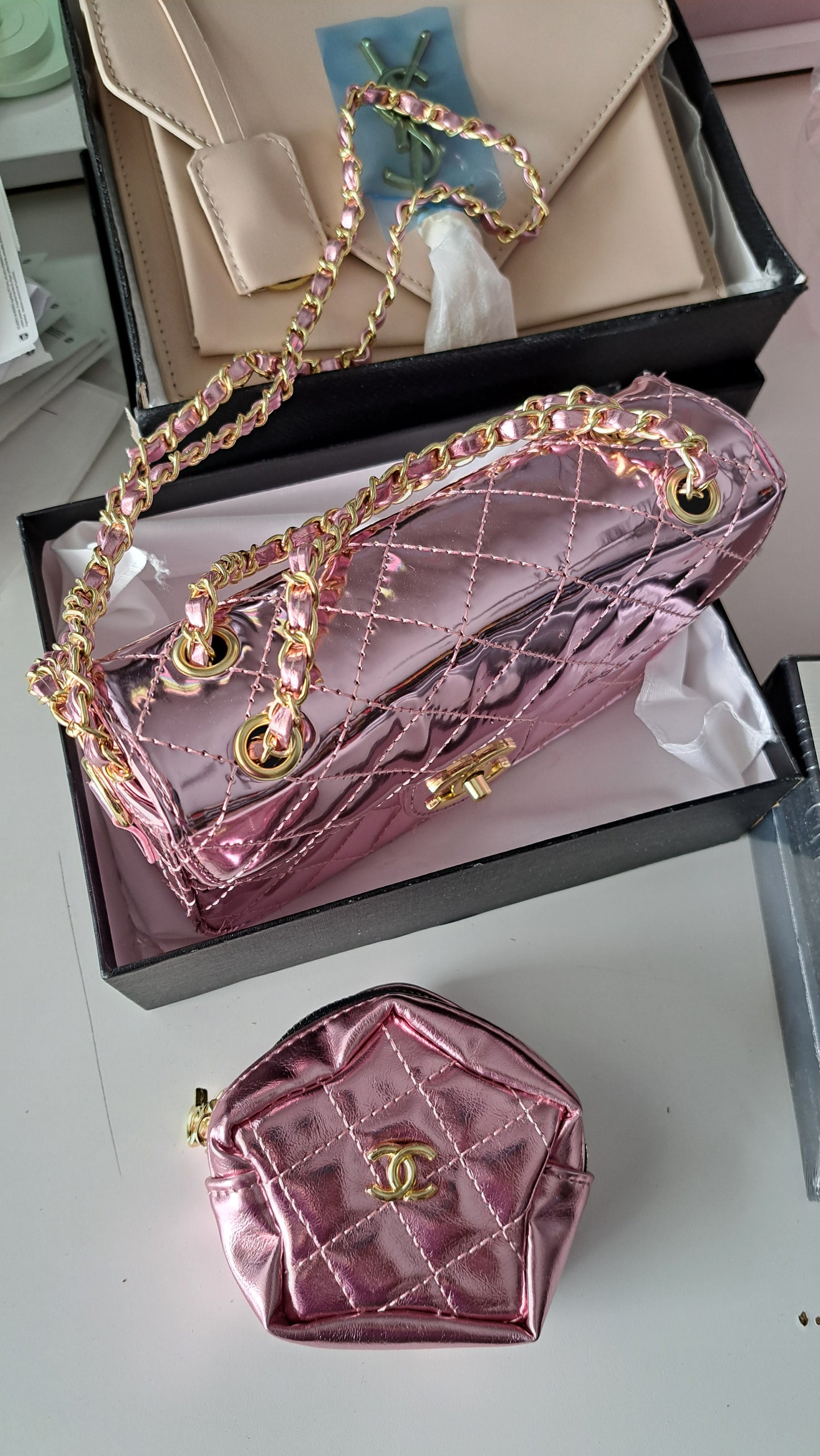 CHANEL MIRRORED Metallic - PINK * MOST WANTED